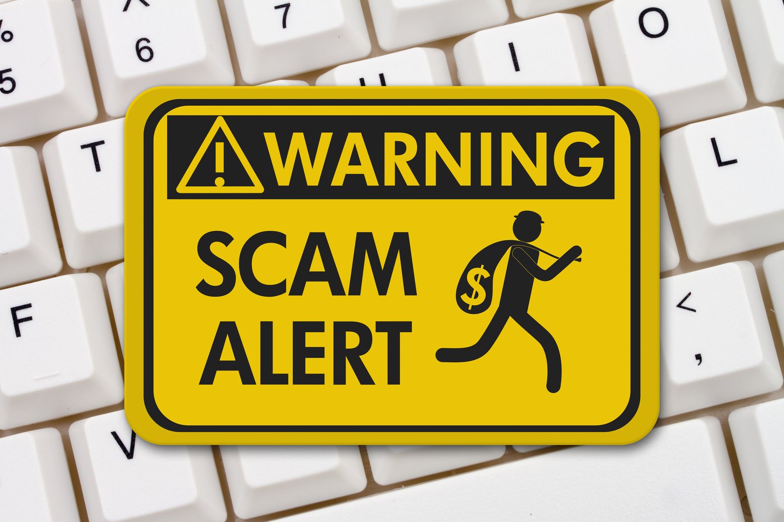 Scam alert warning sign