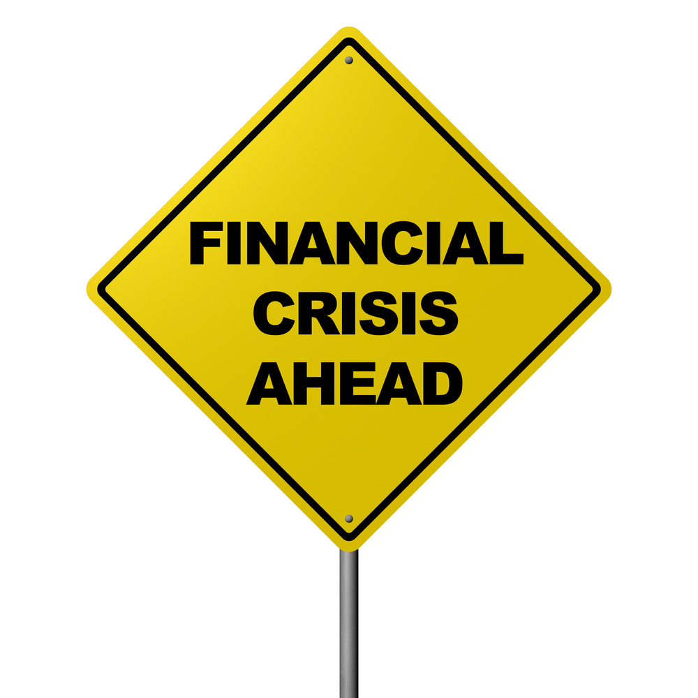 Financial Crisis Ahead - Road Warning Sign