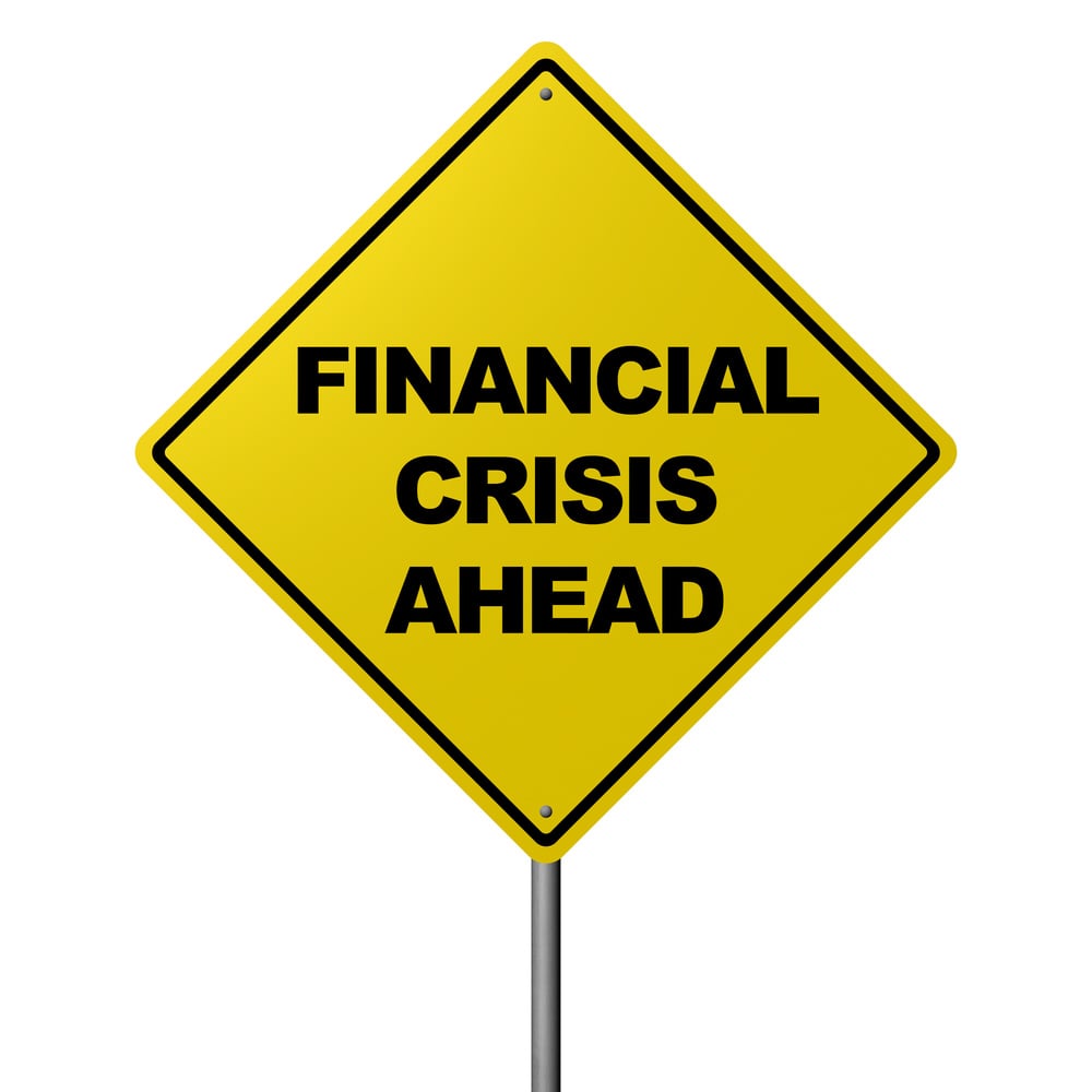 Financial Crisis Ahead - Road Warning Sign